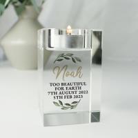 Personalised Botanical Memorial Glass Tealight Holder Extra Image 1 Preview